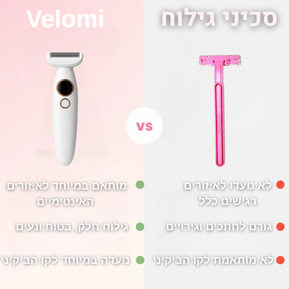 ™Velomy- המכונה הנמכרת ביותר בישראל להסרת שיער באזורים האינטימיים
